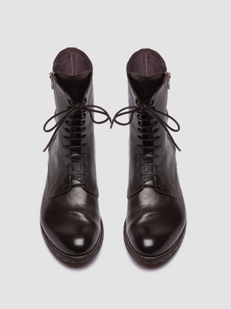 LEXIKON 149 - Burgundy Leather Lace Up Boots