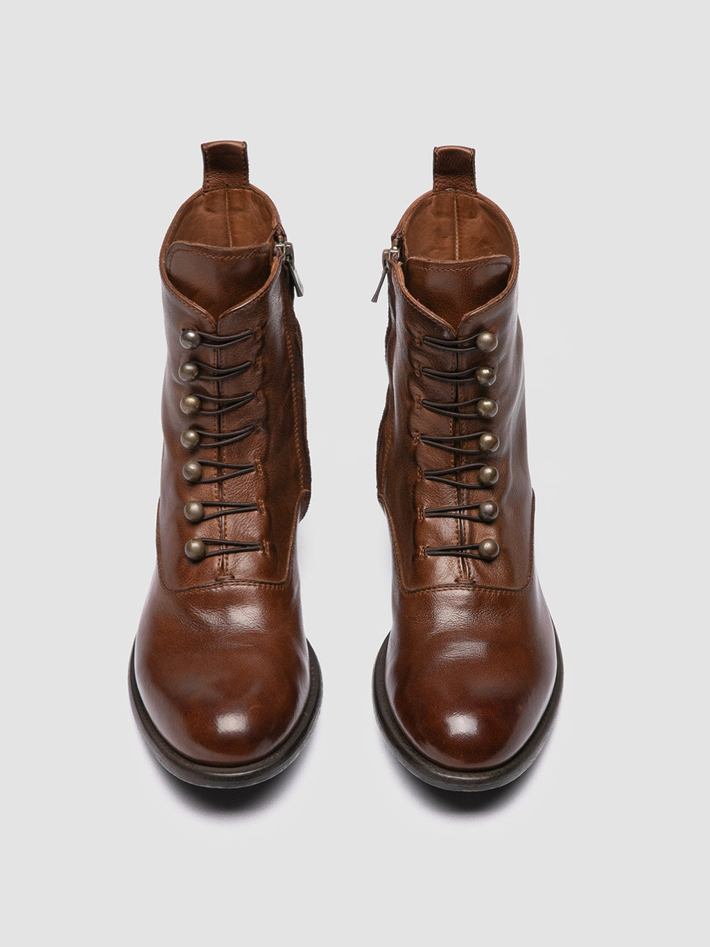 LIS 006 - Brown Leather Zipped Boots Women Officine Creative - 2