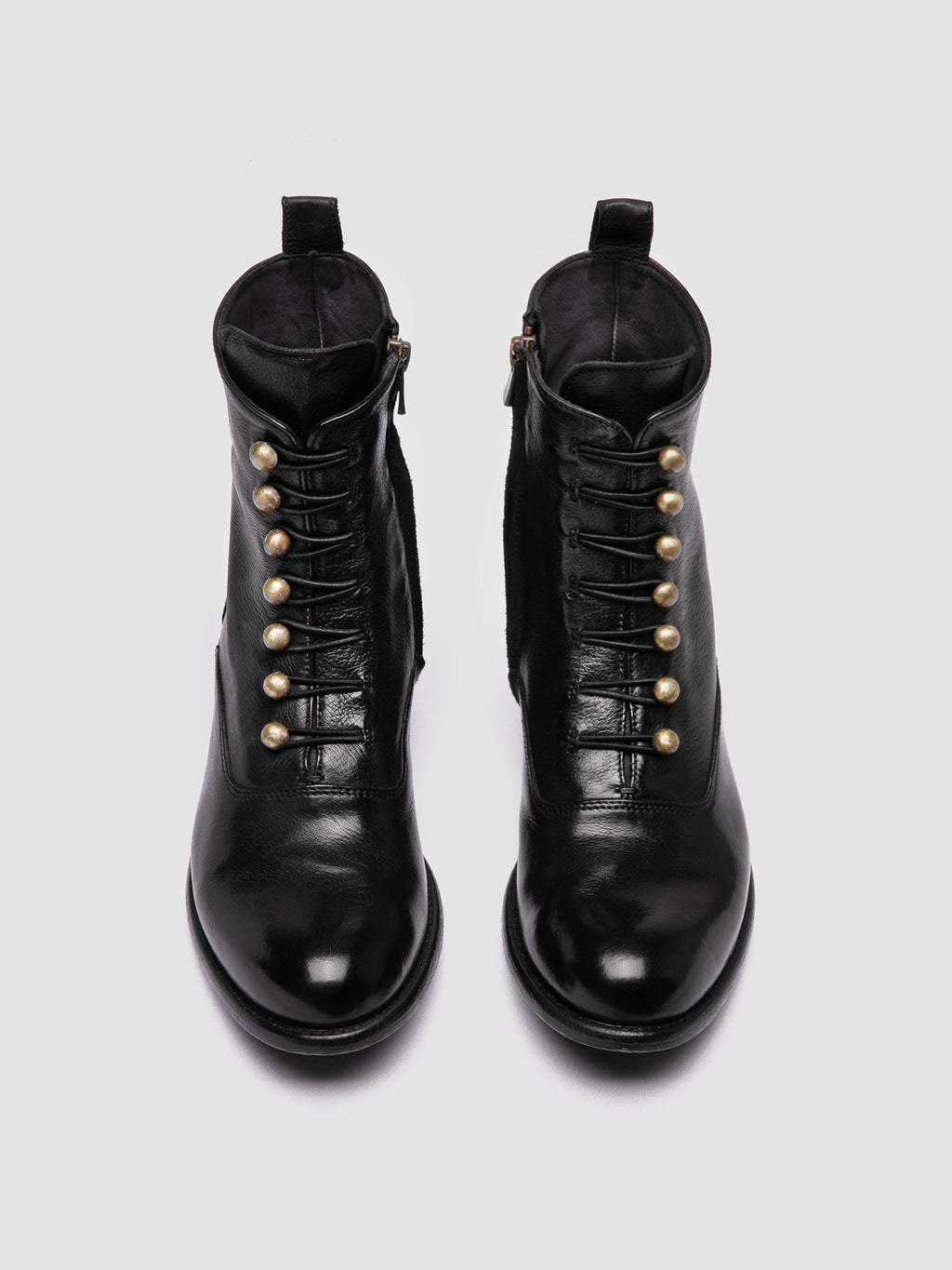 LIS 006 - Black Leather Zipped Boots Women Officine Creative - 2