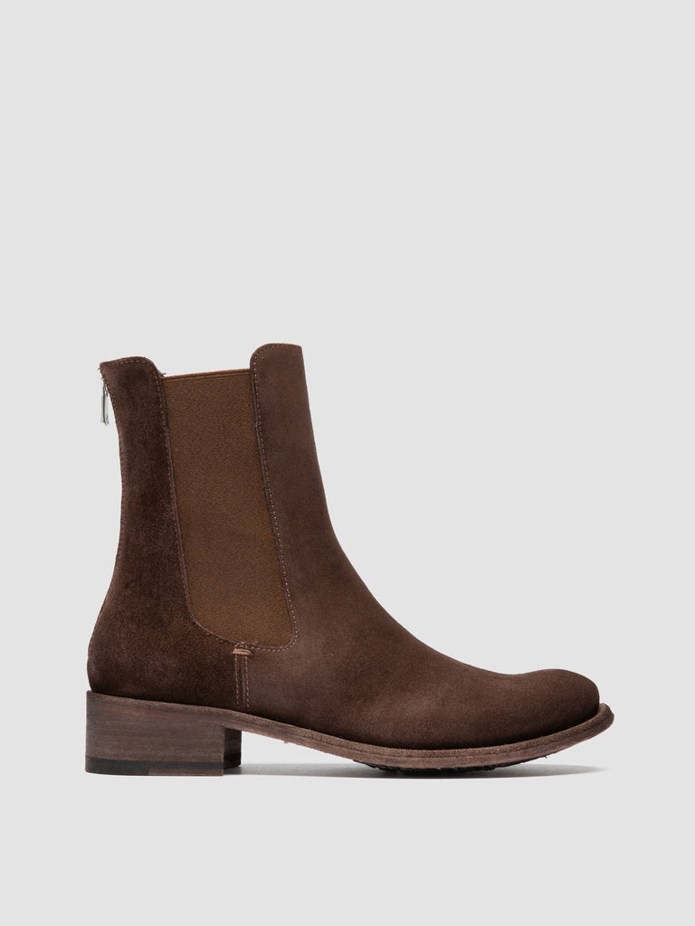 LISON 017 - Stivaletti Chelsea in Pelle Scamosciata Marrone
