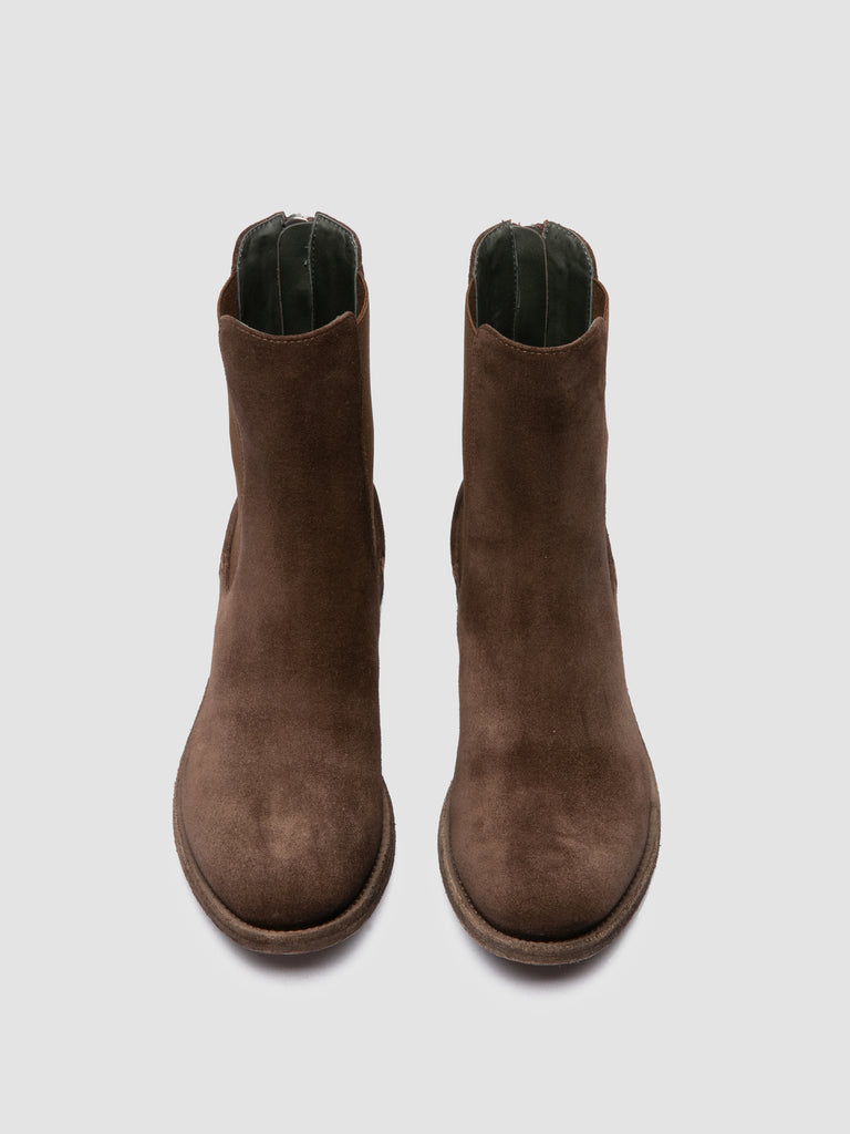 LISON 017 - Stivaletti Chelsea in Pelle Scamosciata Marrone