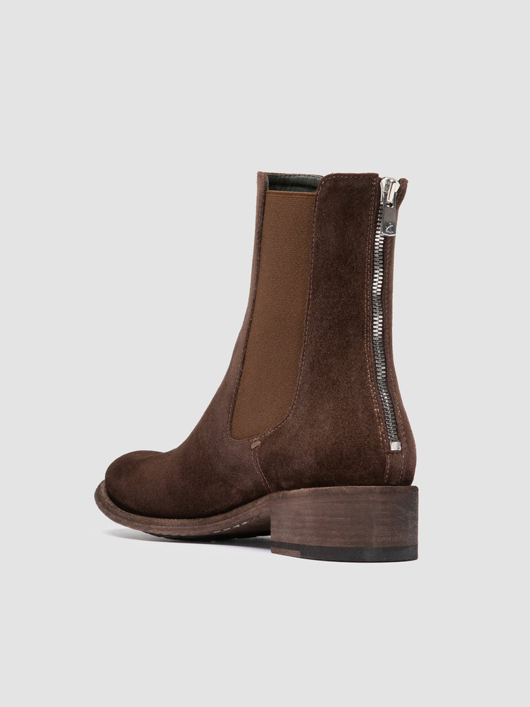 LISON 017 - Stivaletti Chelsea in Pelle Scamosciata Marrone