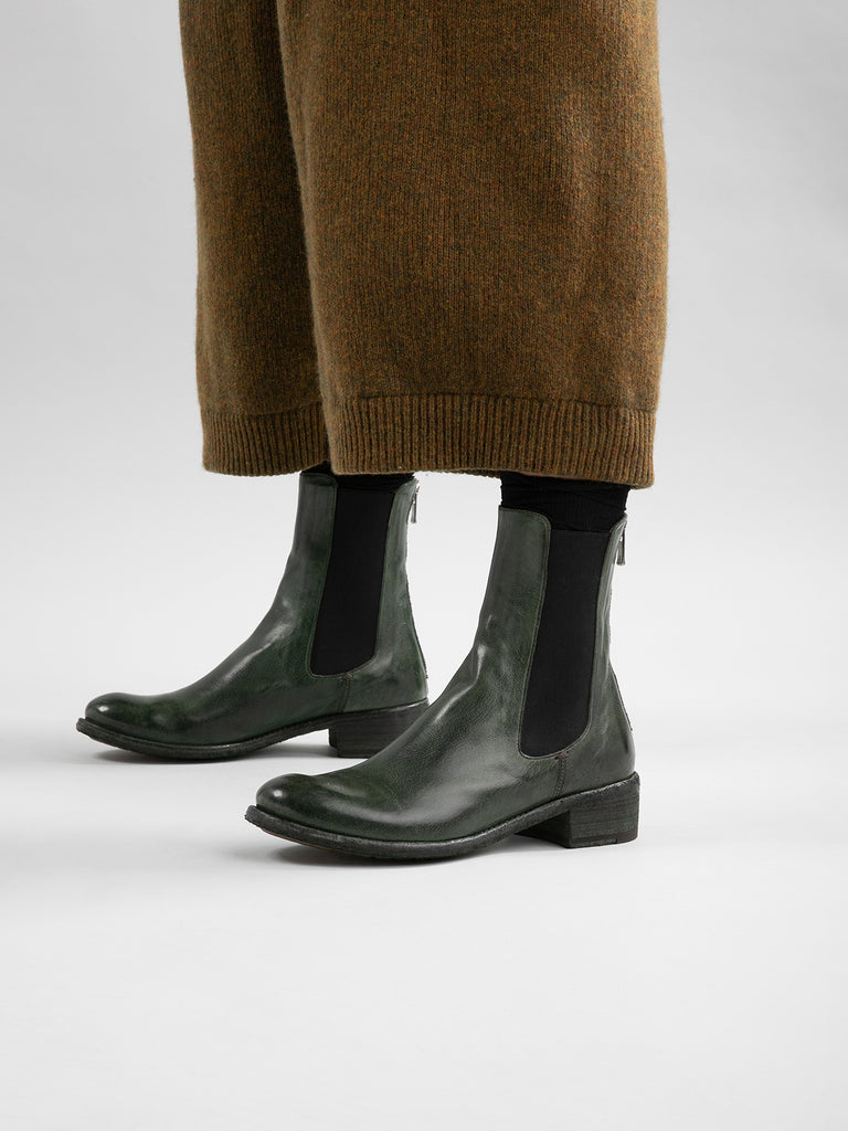 LISON 017 - Green Leather Chelsea Boots Women Officine Creative - 1
