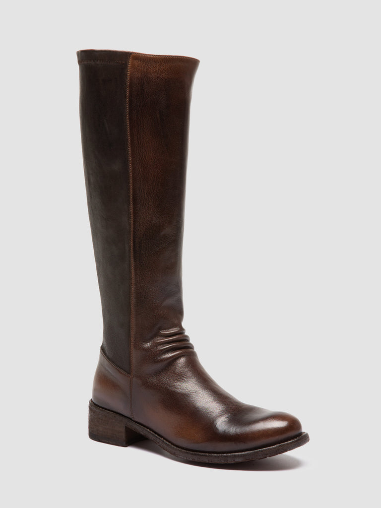 LISON 035 - Stivali in Pelle Stretch Marrone