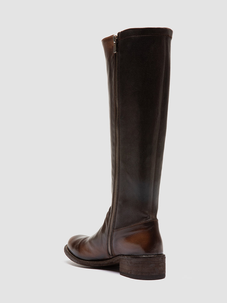 LISON 035 - Stivali in Pelle Stretch Marrone