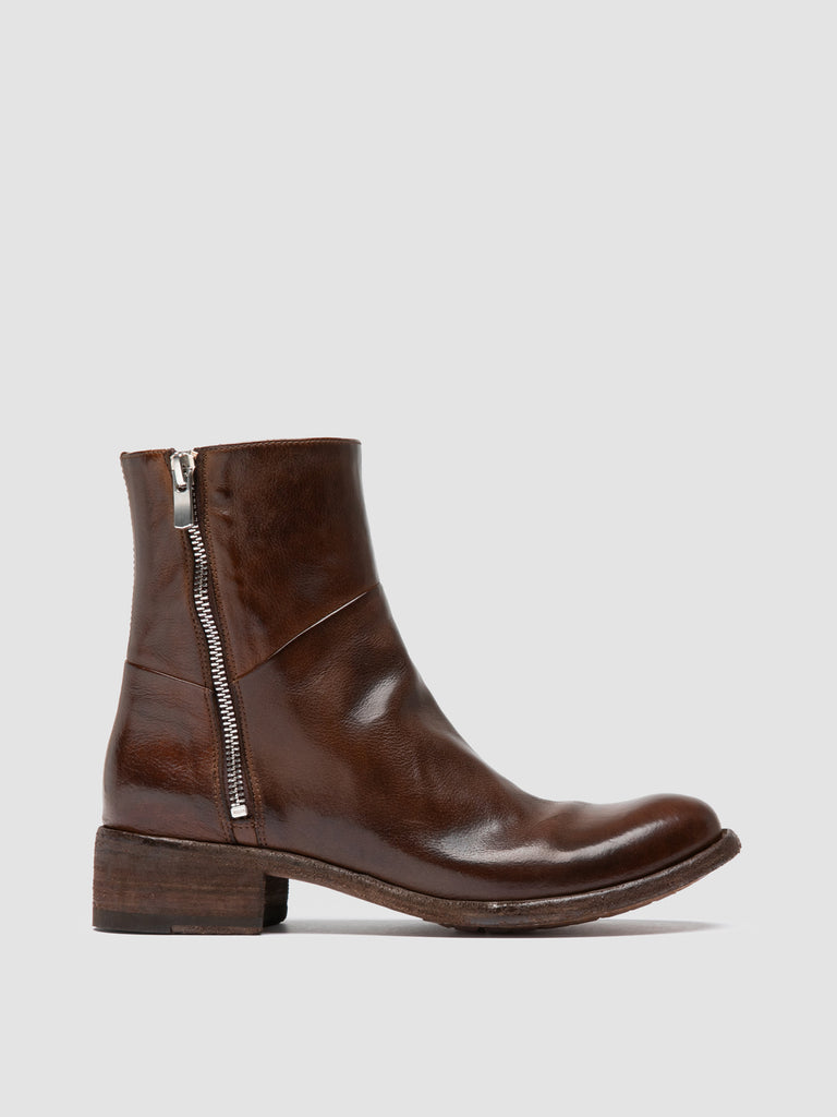 LISON 066 - Stivali con Zip in Pelle Marrone