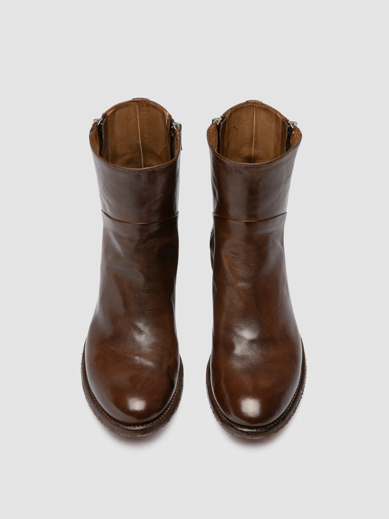 LISON 066 - Stivali con Zip in Pelle Marrone