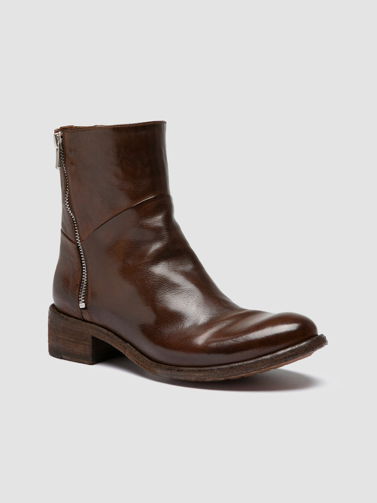 LISON 066 - Stivali con Zip in Pelle Marrone