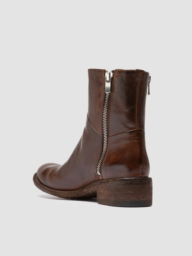 LISON 066 - Stivali con Zip in Pelle Marrone