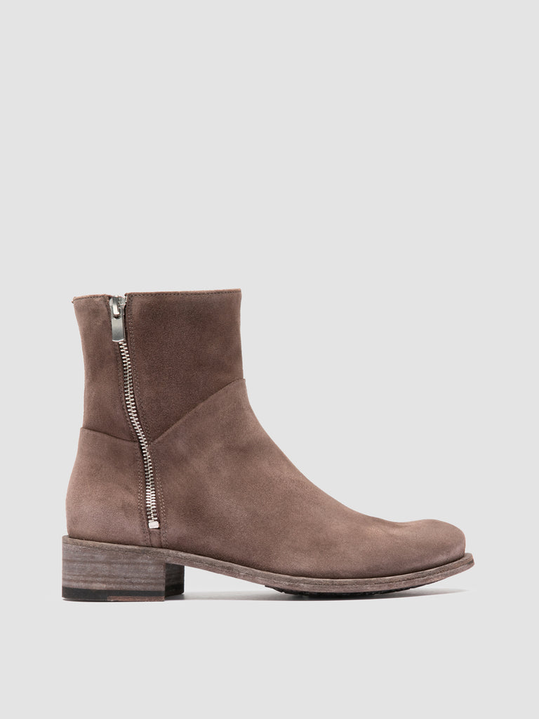 LISON 066 - Taupe Suede Zipped Boots