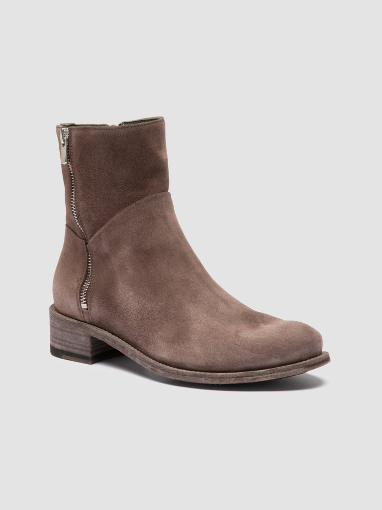 LISON 066 - Taupe Suede Zipped Boots