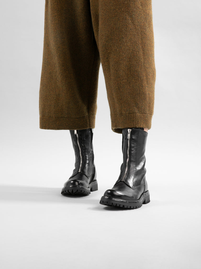 LORAINE 015 - Green Leather Zip Boots Women Officine Creative - 2