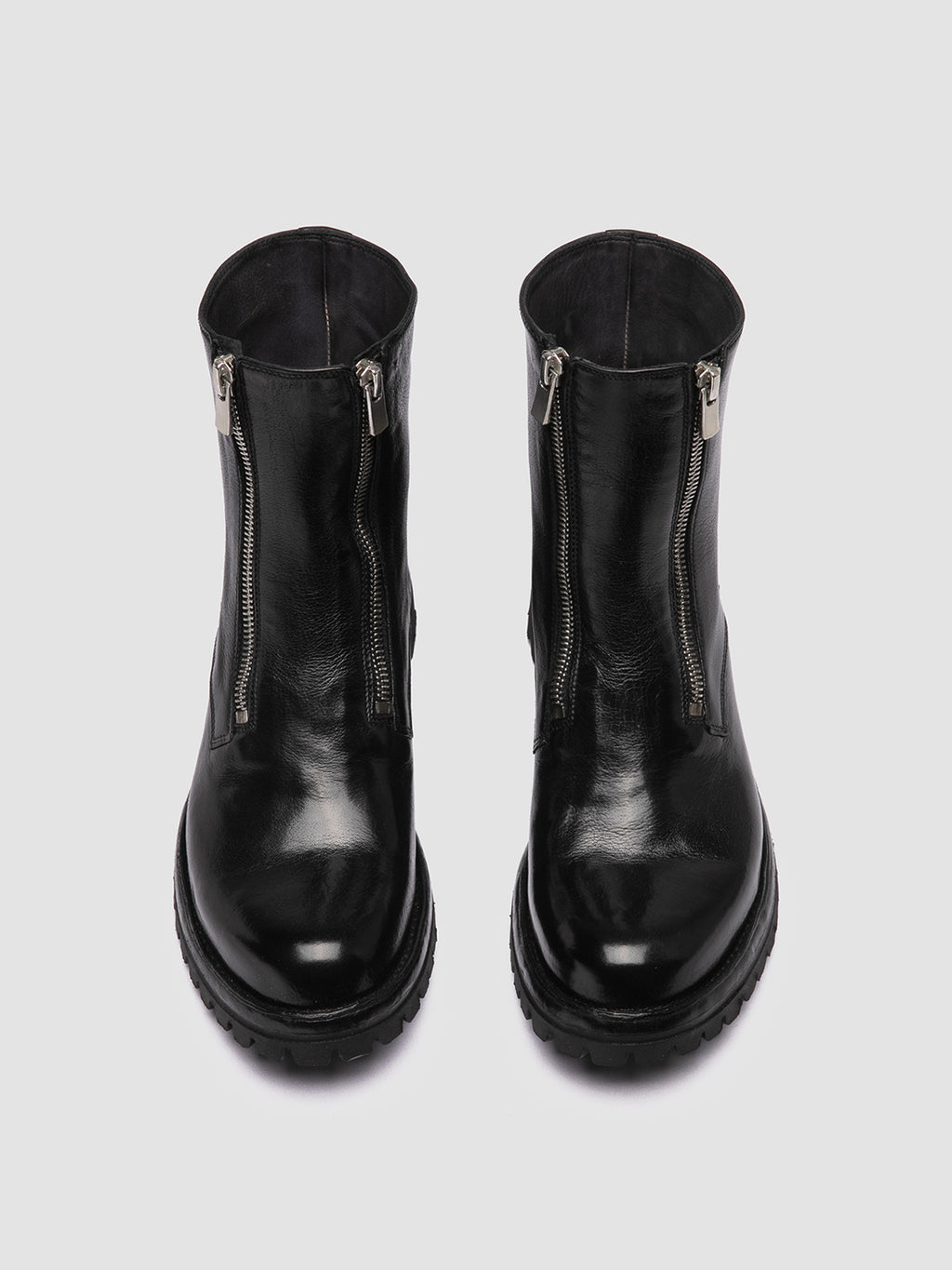 LORAINE 026 - Black Leather Zipped Boots Women Officine Creative - 2