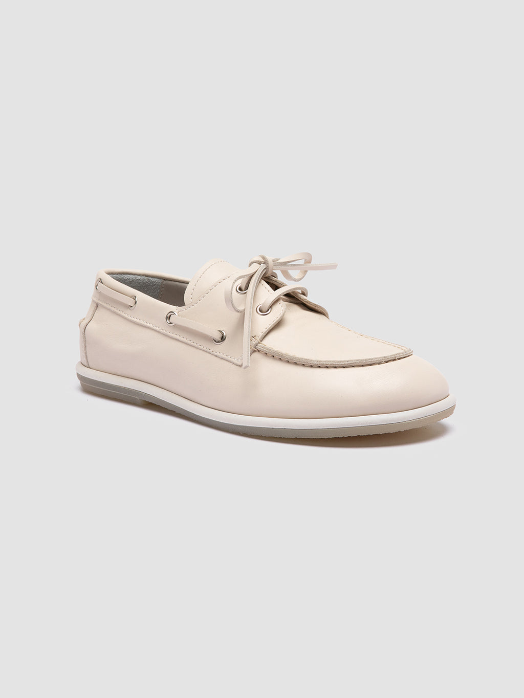 LOVE 101 - White Leather Boat Shoes