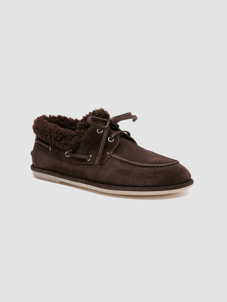 LOVE 103 - Scarpe da Barca in Pelle Scamosciata Marrone
