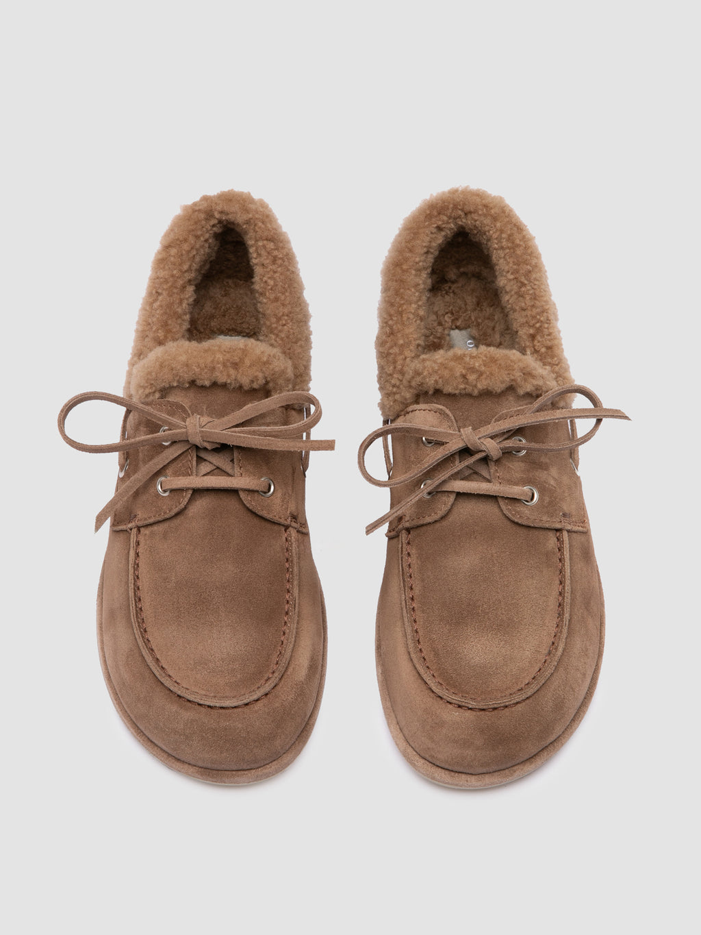 LOVE 103 - Scarpe da Barca in Pelle Scamosciata Tortora