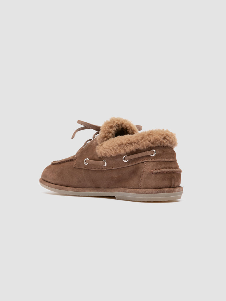 LOVE 103 - Scarpe da Barca in Pelle Scamosciata Tortora
