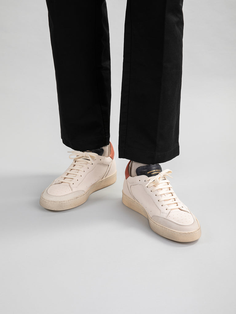 MAGIC 001 - White Leather and Suede Low Top Sneakers Men Officine Creative - 3