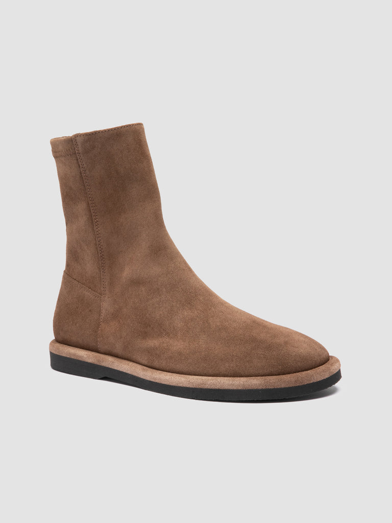 MARJORY 106 - Stivali con Zip in Pelle Scamosciata Tortora