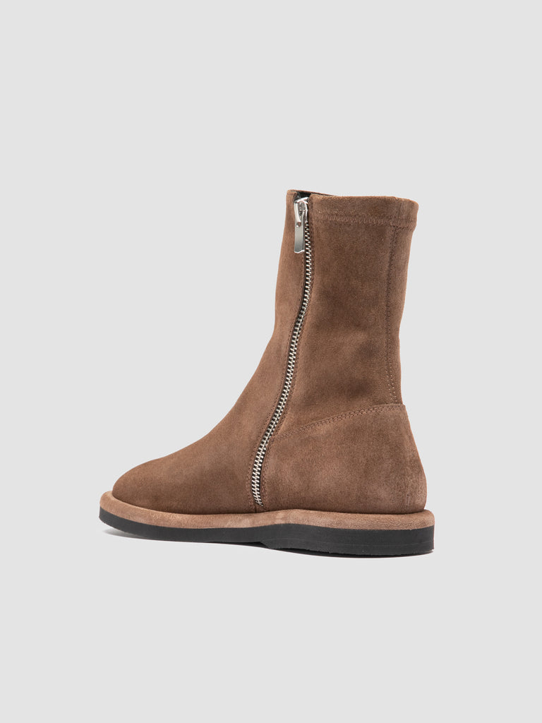 MARJORY 106 - Stivali con Zip in Pelle Scamosciata Tortora