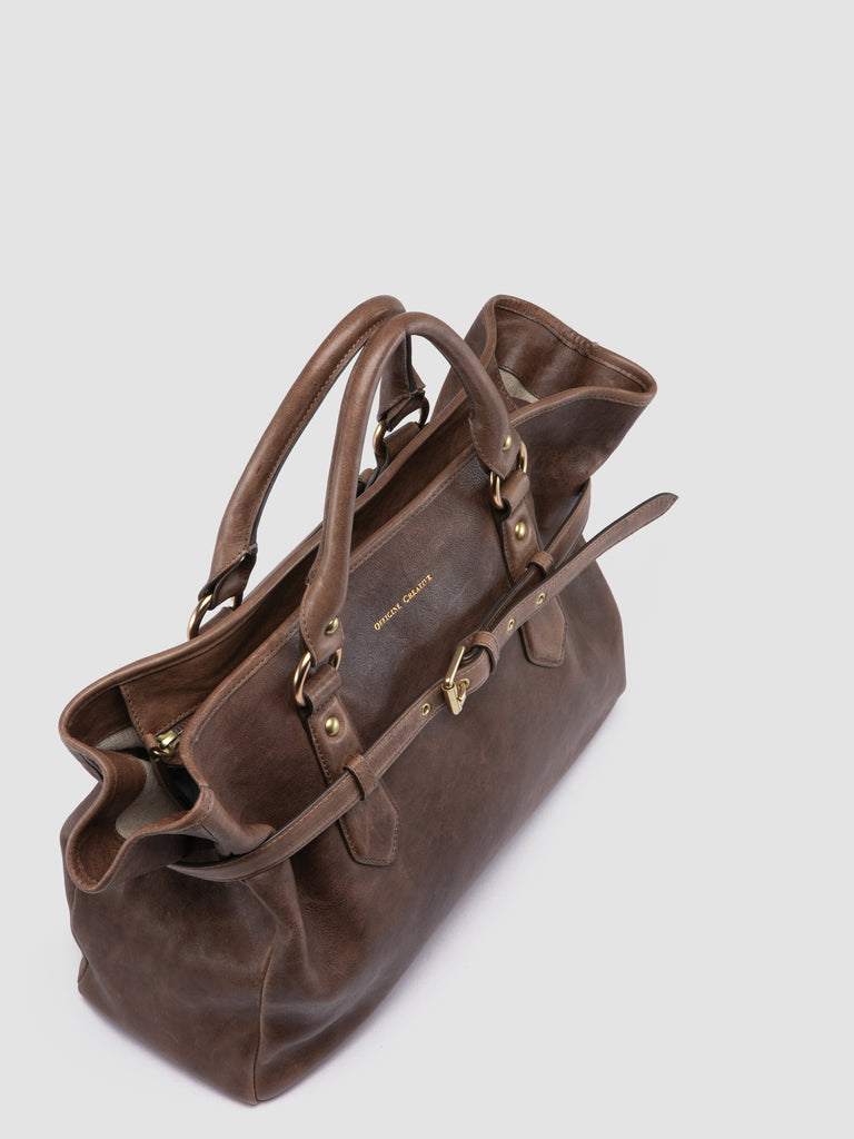 MEG 001 - Taupe Leather Handle Bag