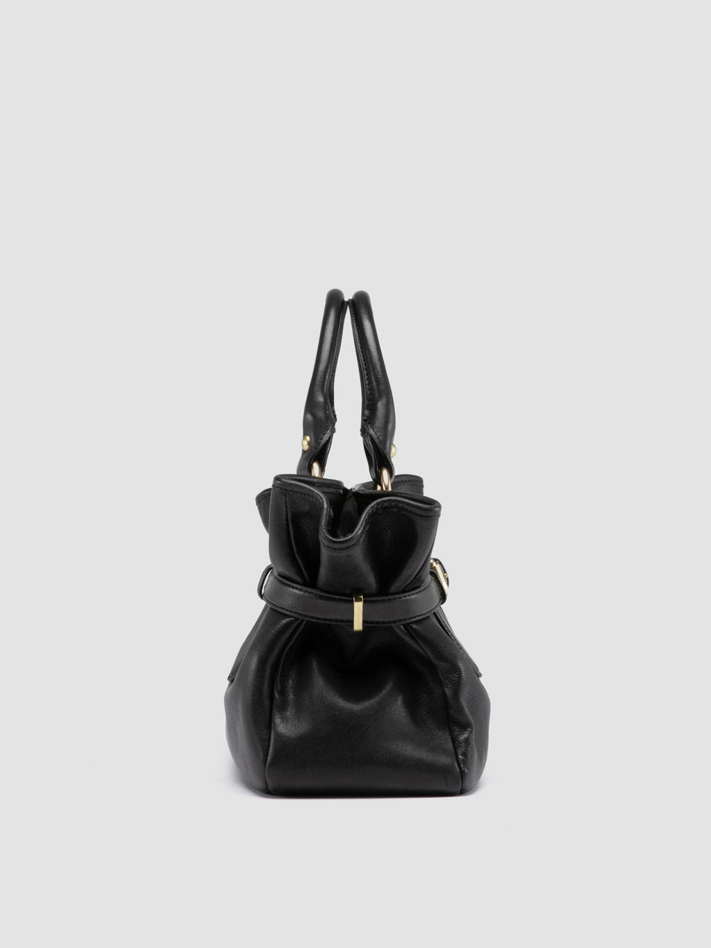 MEG 002 - Borsa a Mano in Pelle Nera - image 3,side view