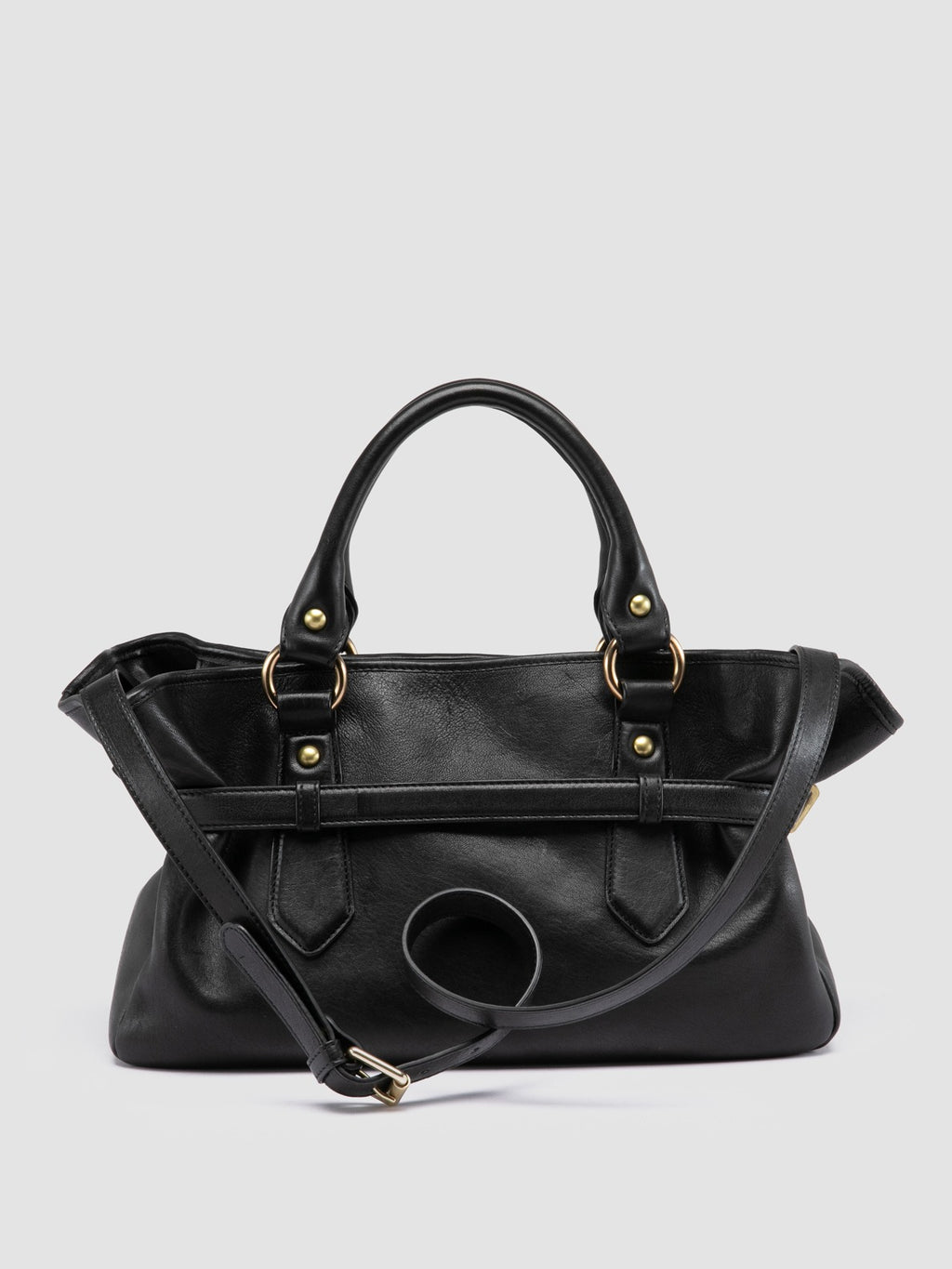 MEG 002 - Borsa a Mano in Pelle Nera - image 4,side view