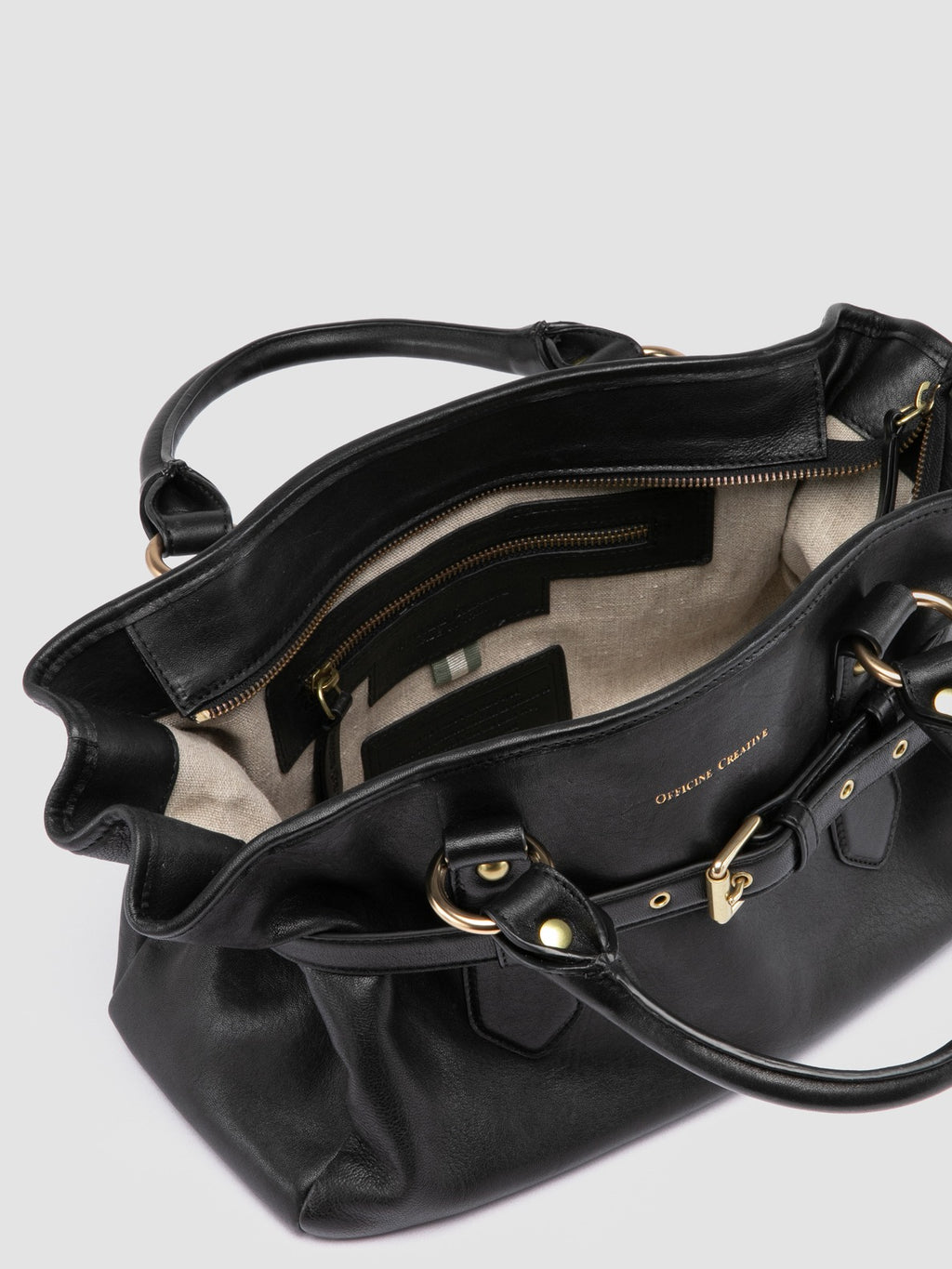 MEG 002 - Borsa a Mano in Pelle Nera - image 6,side view