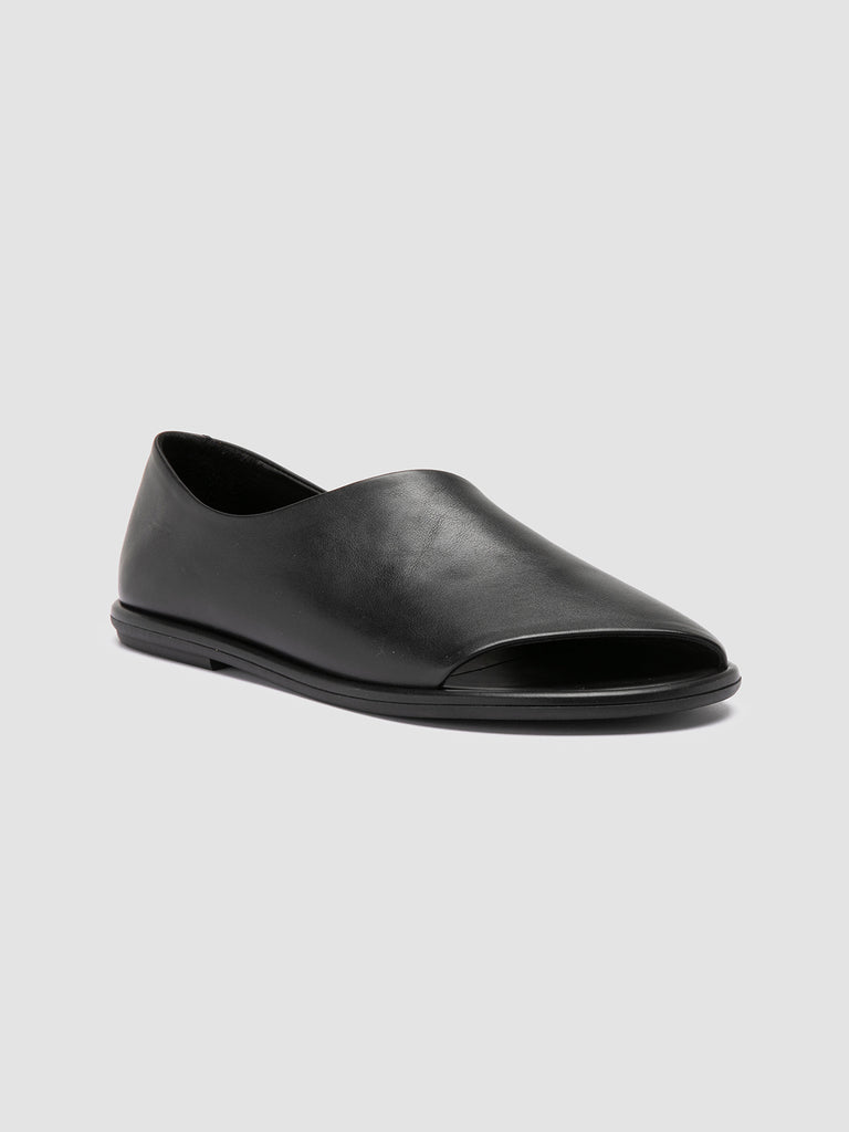 MIENNE 102 - Black Leather Peep Toe Shoes Women Officine Creative - 3