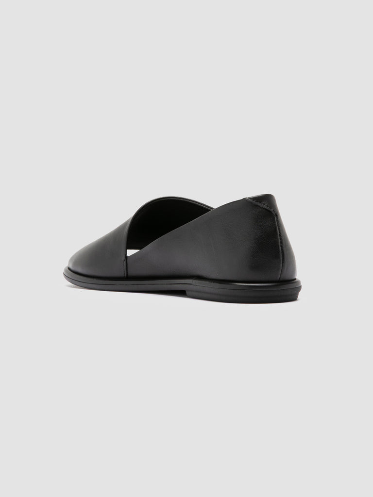 MIENNE 102 - Black Leather Peep Toe Shoes Women Officine Creative - 4