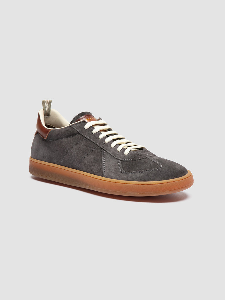 MILITIA 002 - Sneaker Basse in Camoscio e Pelle Grigia