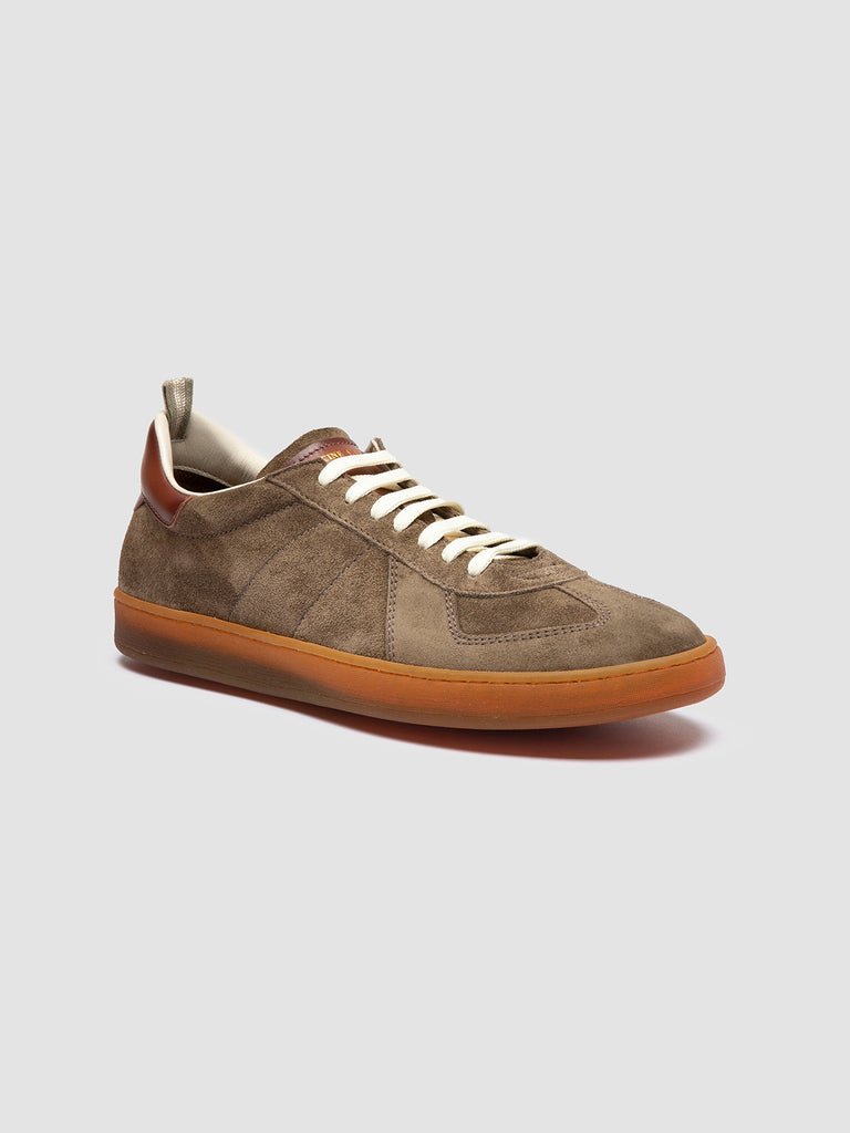 MILITIA 002 - Sneaker Basse in Camoscio e Pelle Verde