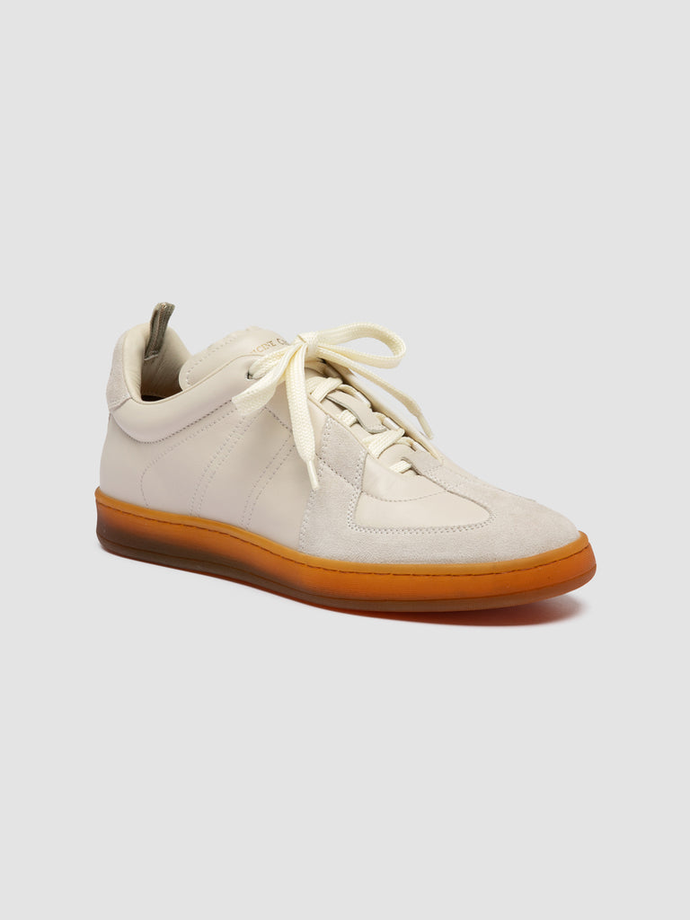MILITIA 102 - Sneaker Basse in Camoscio e Pelle Bianca