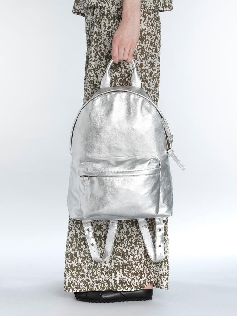 MINI PACK - Silver Leather Backpack Women Officine Creative - 6