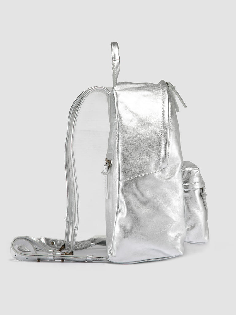 MINI PACK - Silver Leather Backpack Women Officine Creative - 3