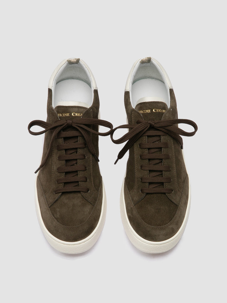 THE DIME 001 - Sneaker Basse in Pelle Scamosciata Verde