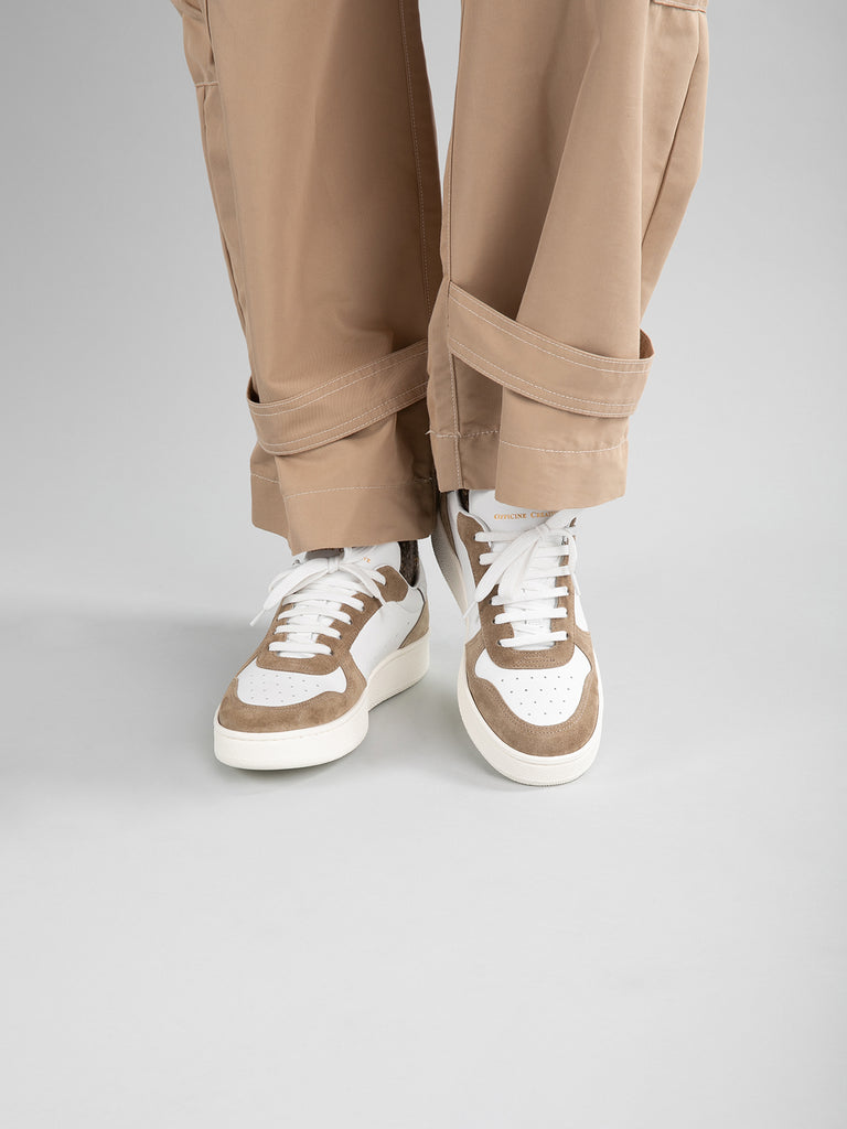 MOWER 110 - Sneaker in pelle liscia e scamosciata bianca