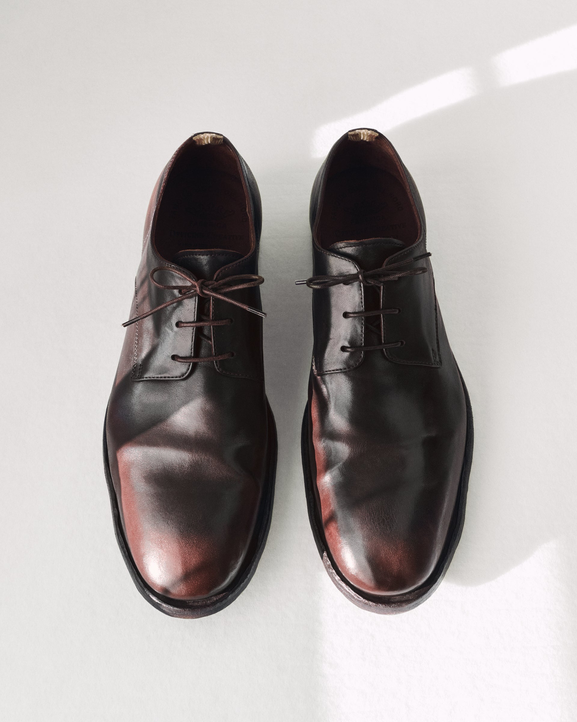 OFFICINE CREATIVE - Men's brown leather derby shoes