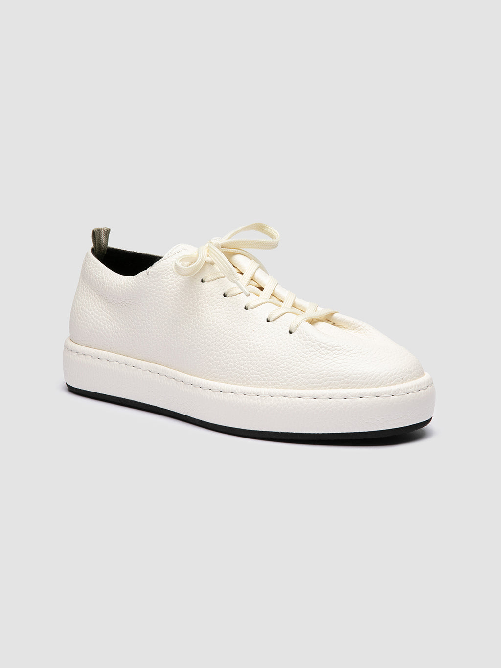 NEBULA 001 - White Leather Low Top Sneakers - image 3,side view