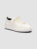 NEBULA 001 - White Leather Low Top Sneakers - thumb image 3,side view