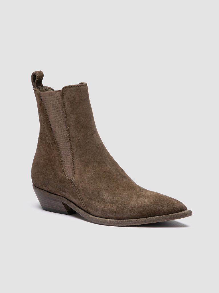 NOELIE DD 101 - Stivaletti Chelsea in Pelle Scamosciata Verde