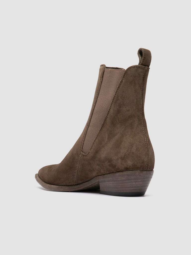 NOELIE DD 101 - Stivaletti Chelsea in Pelle Scamosciata Verde