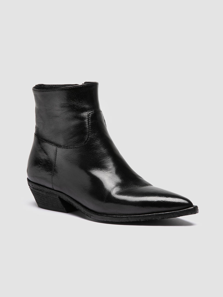 NOELIE DD 102 - Black Leather Zipped Boots Women Officine Creative - 3