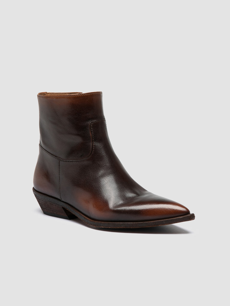 NOELIE DD 102 - Brown Leather Zip Boots