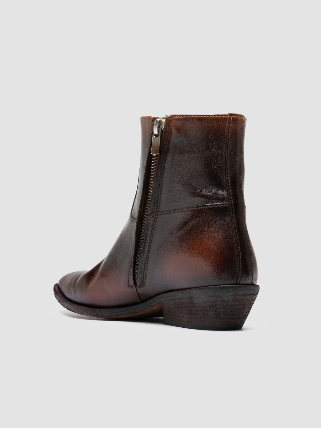 NOELIE DD 102 - Brown Leather Zip Boots - image 4,side view