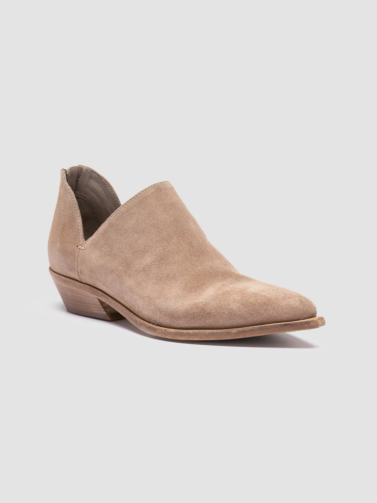 NOELIE DD 106 - Stivali con Zip in Pelle Scamosciata Beige