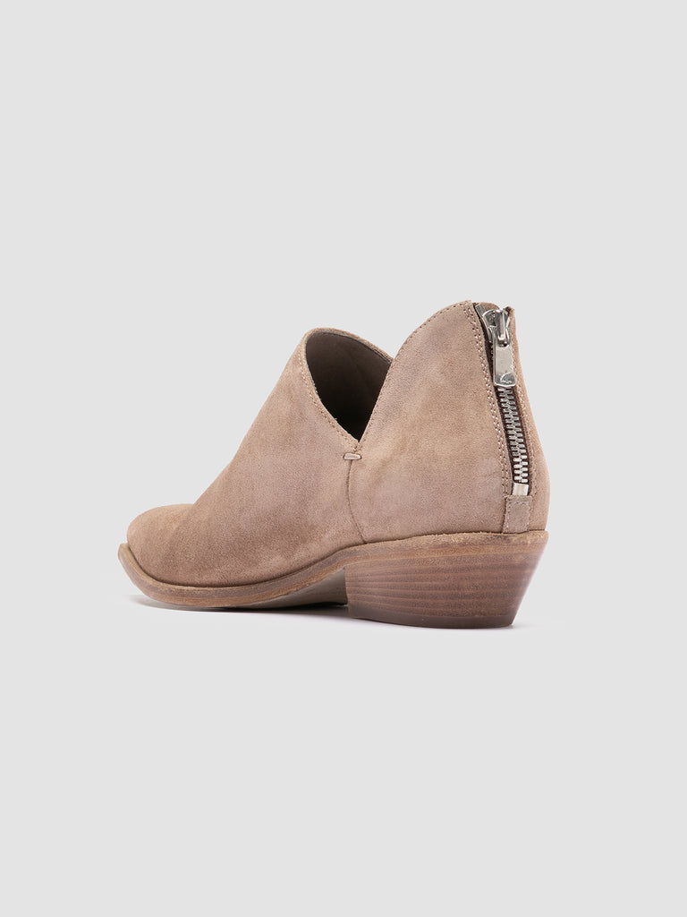 NOELIE DD 106 - Stivali con Zip in Pelle Scamosciata Beige