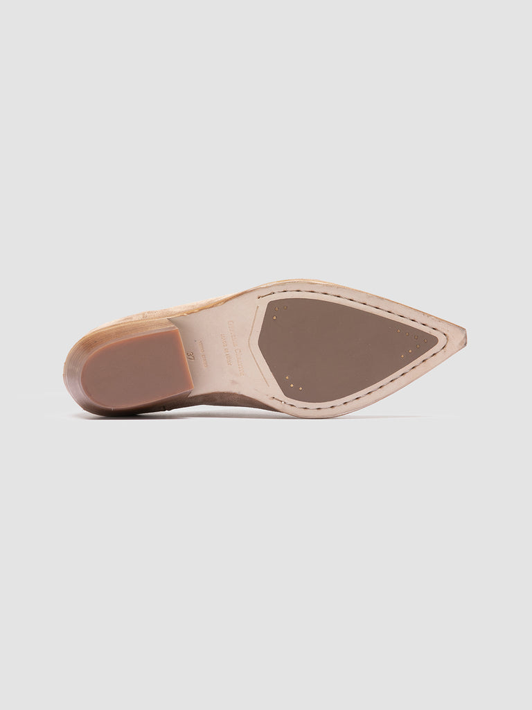 NOELIE DD 106 - Stivali con Zip in Pelle Scamosciata Beige