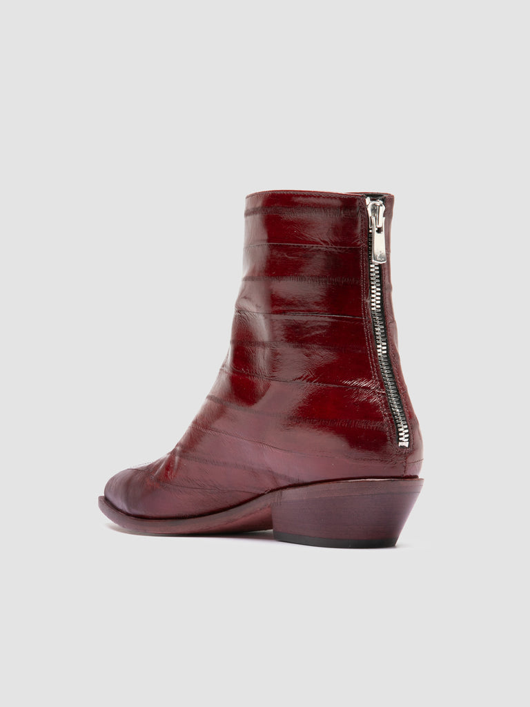 NOELIE DD 109 - Stivali con Zip in Pelle Bordeaux
