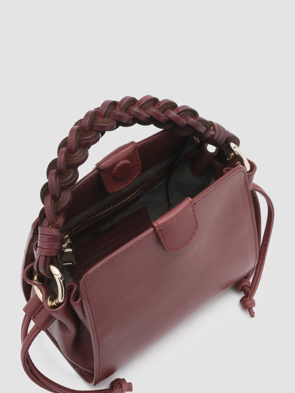 NOLITA WOVEN 219 - Borsa con Manico in Pelle Bordeaux